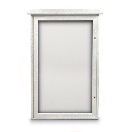 United Visual Products Indoor Enclosed Combo Board, 72"x36", White Frame/Black & Pearl UVCB7236W-BLACK-PEARL